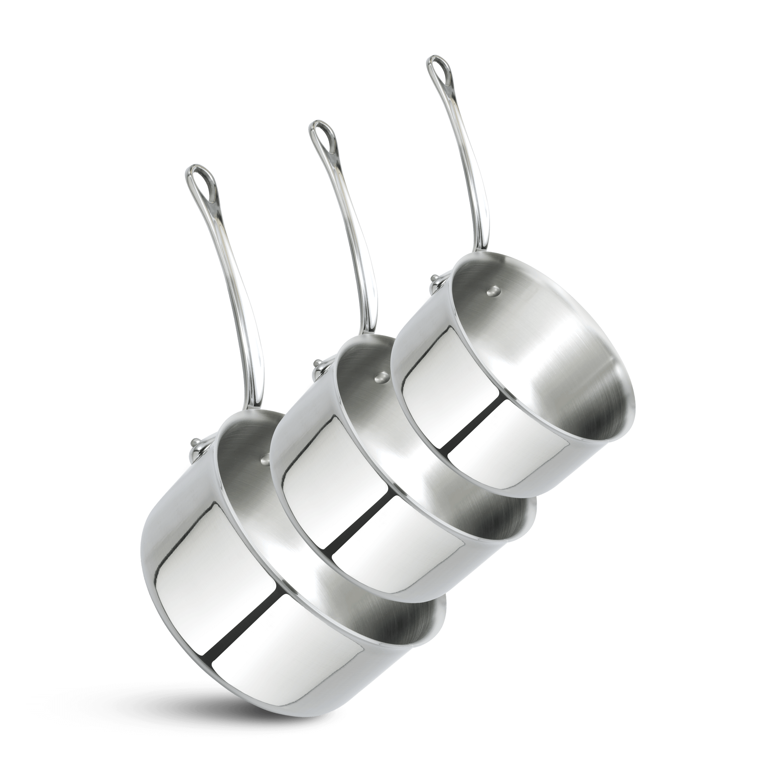 Batterie de 3 casseroles en inox M'COOK