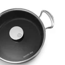 Cocotte antiadhésive en aluminium anodisé avec couvercle verre M'STONE 3