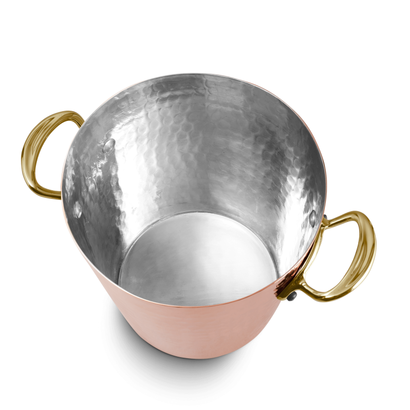 Seau à champagne en cuivre étamé martelé M'30