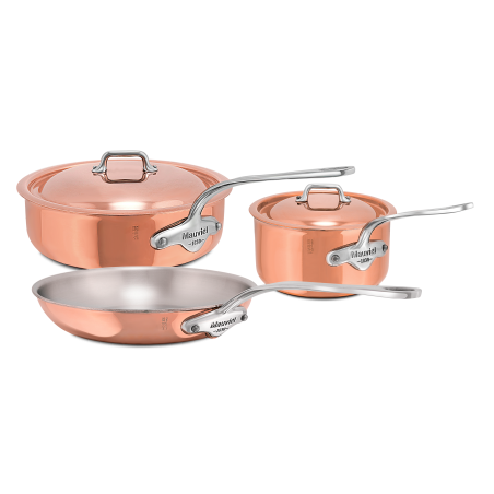 Batterie de 5 pièces en cuivre inox induction M'6S