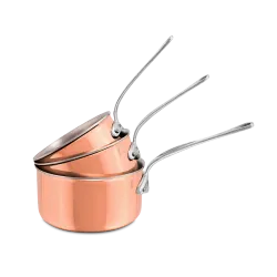 Batterie de 3 casseroles en cuivre inox induction M'6S