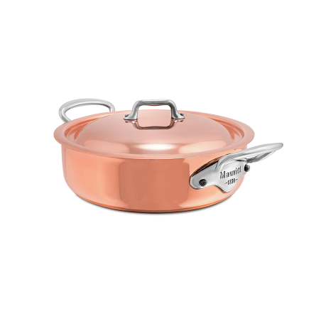Rondeau en cuivre inox induction avec couvercle M'6S