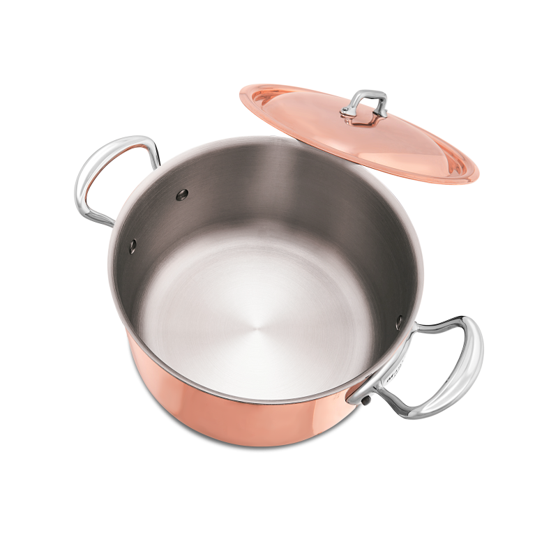 Cocotte en cuivre inox induction avec couvercle M'6S