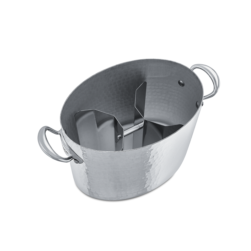 Seau à champagne ovale en aluminium martelé M'30