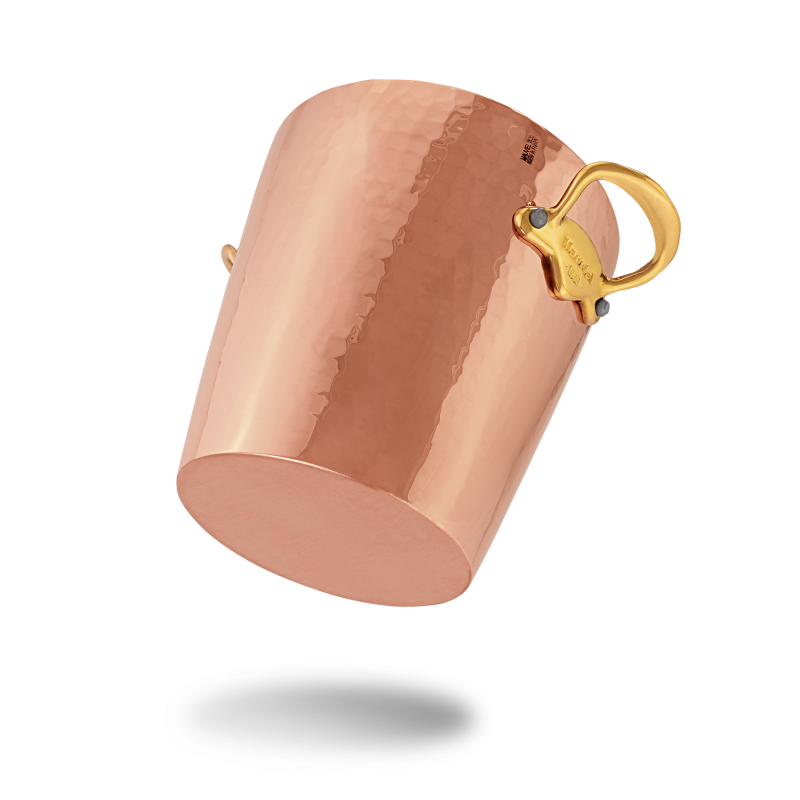 Seau à champagne en cuivre étamé martelé M'30