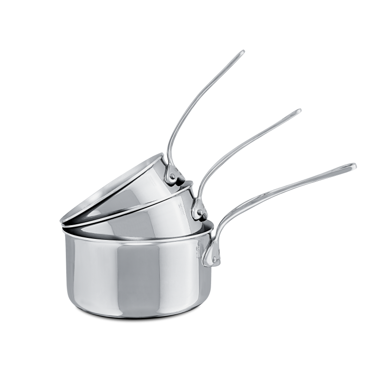 Batterie de 3 casseroles en inox M'COOK