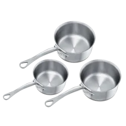 Batterie de 3 casseroles en inox M'COOK