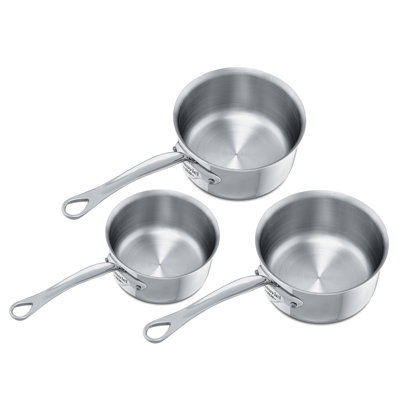 Batterie de 3 casseroles en inox M'COOK