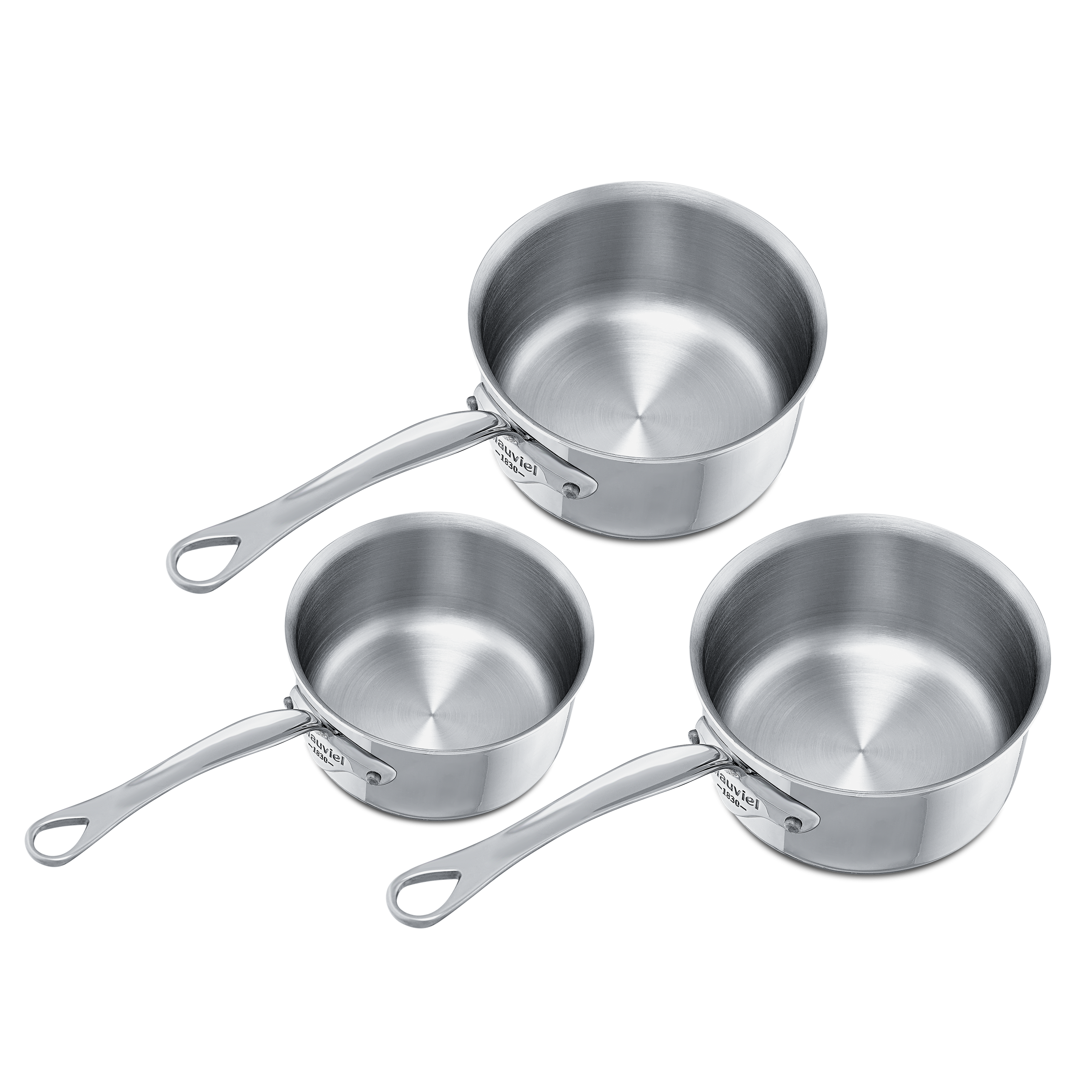 Batterie de 3 casseroles en inox M'COOK
