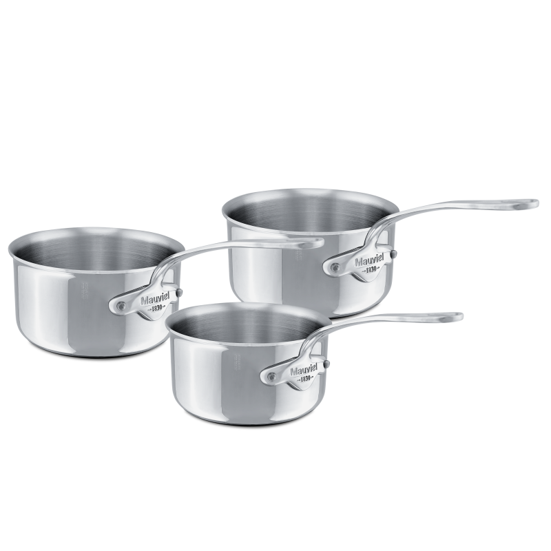 Batterie de 3 casseroles en inox M'COOK