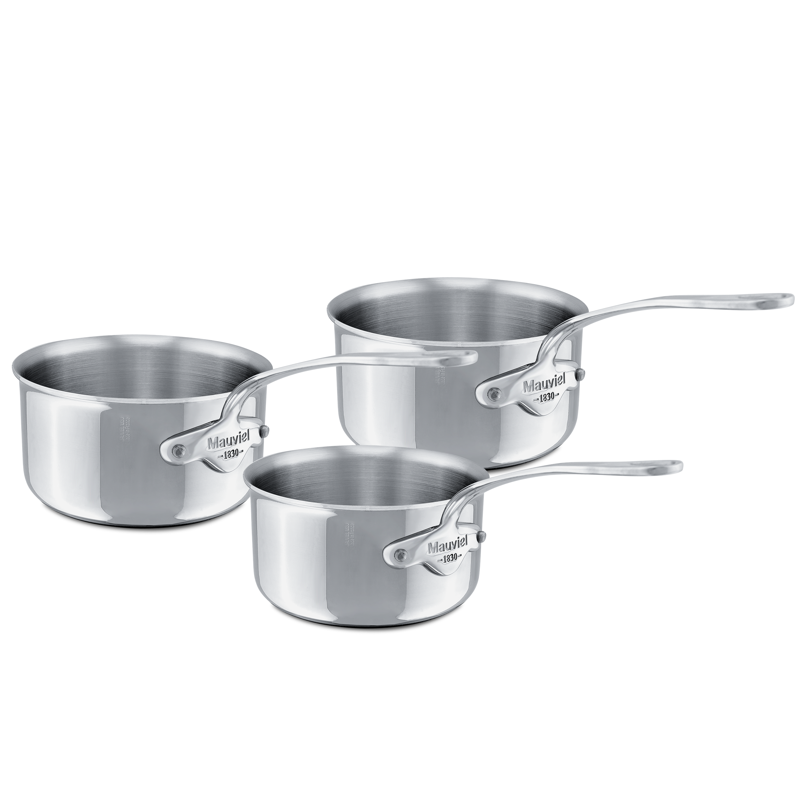Batterie de 3 casseroles en inox M'COOK