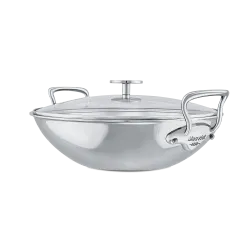 Wok en inox avec couvercle verre M'COOK ACCESSOIRE