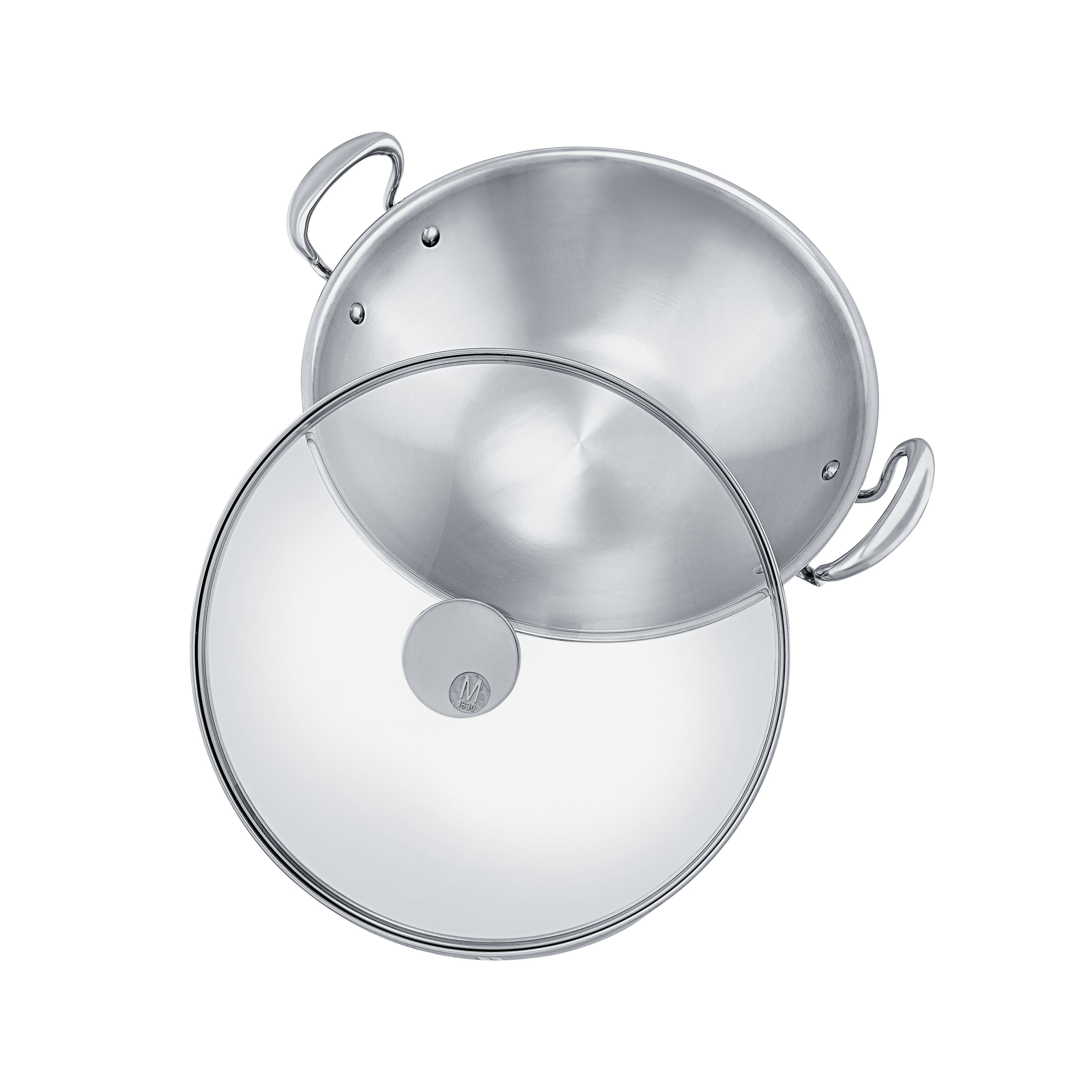 Wok en inox avec couvercle verre M'COOK ACCESSOIRE