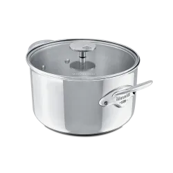 Cocotte en inox avec couvercle verre M'COOK