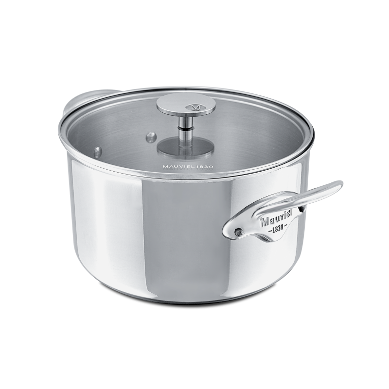 Cocotte en inox avec couvercle verre M'COOK