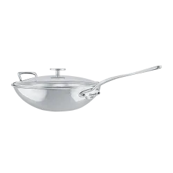 Wok en inox avec couvercle verre M'COOK ACCESSOIRE