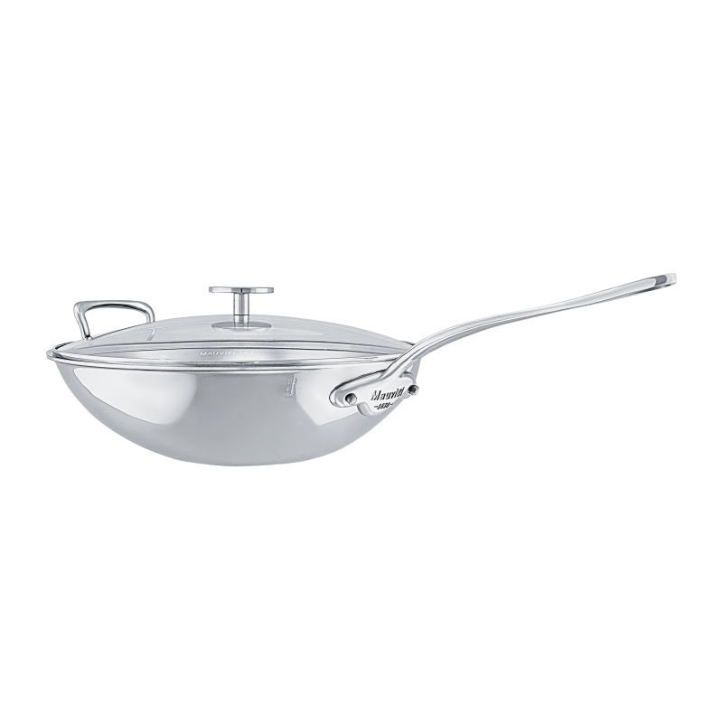 Wok en inox avec couvercle verre M'COOK ACCESSOIRE