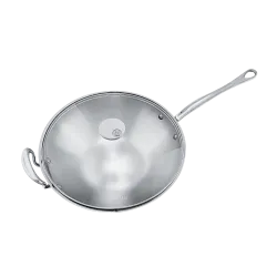 Wok en inox avec couvercle verre M'COOK ACCESSOIRE