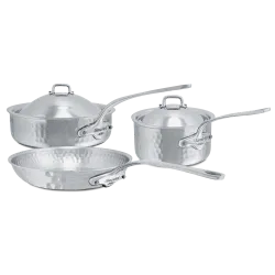 Batterie de 5 pièces en inox martelé M'ÉLITE