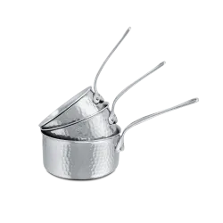 Batterie de 3 casseroles en inox martelé M'ÉLITE