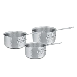 Batterie de 3 casseroles en inox martelé M'ÉLITE