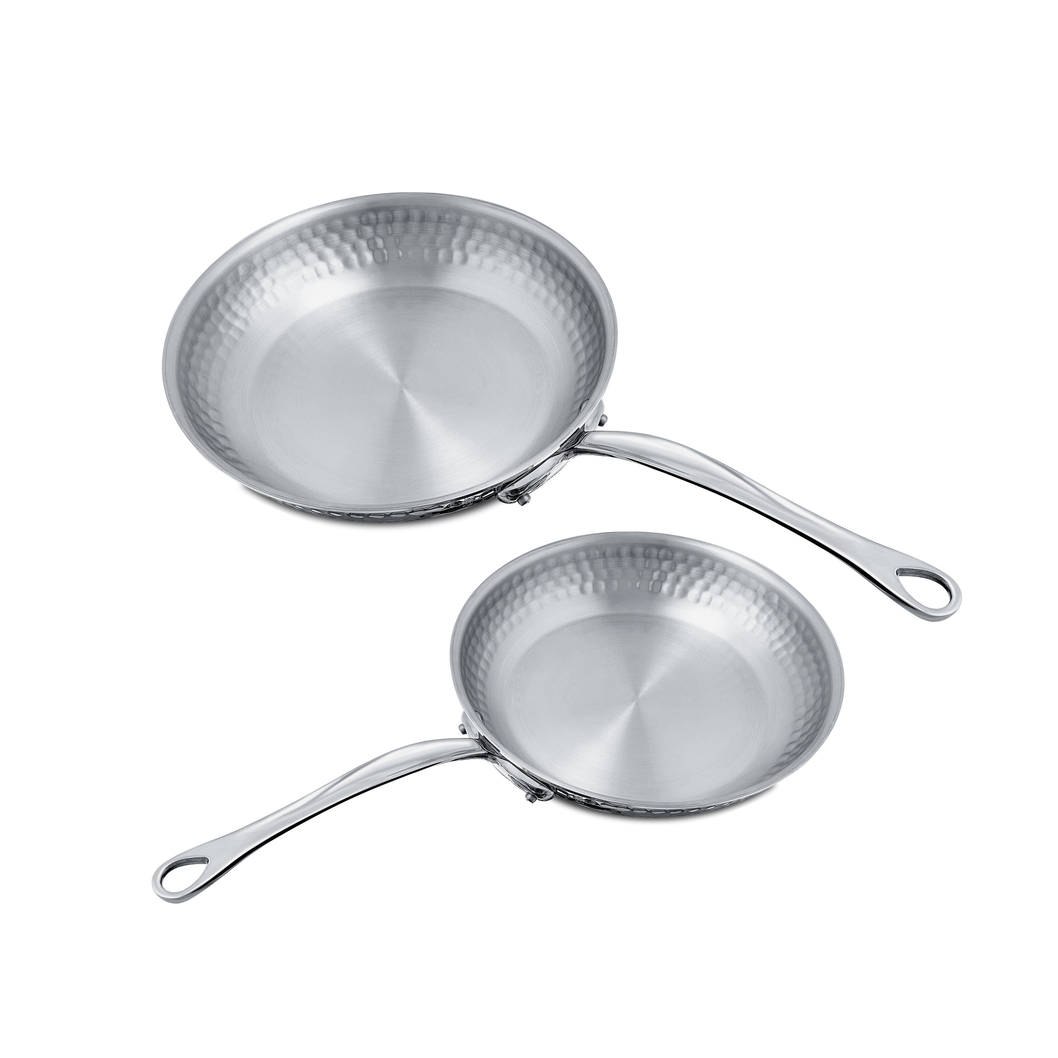 Batterie de 2 pièces en inox martelé M'ÉLITE