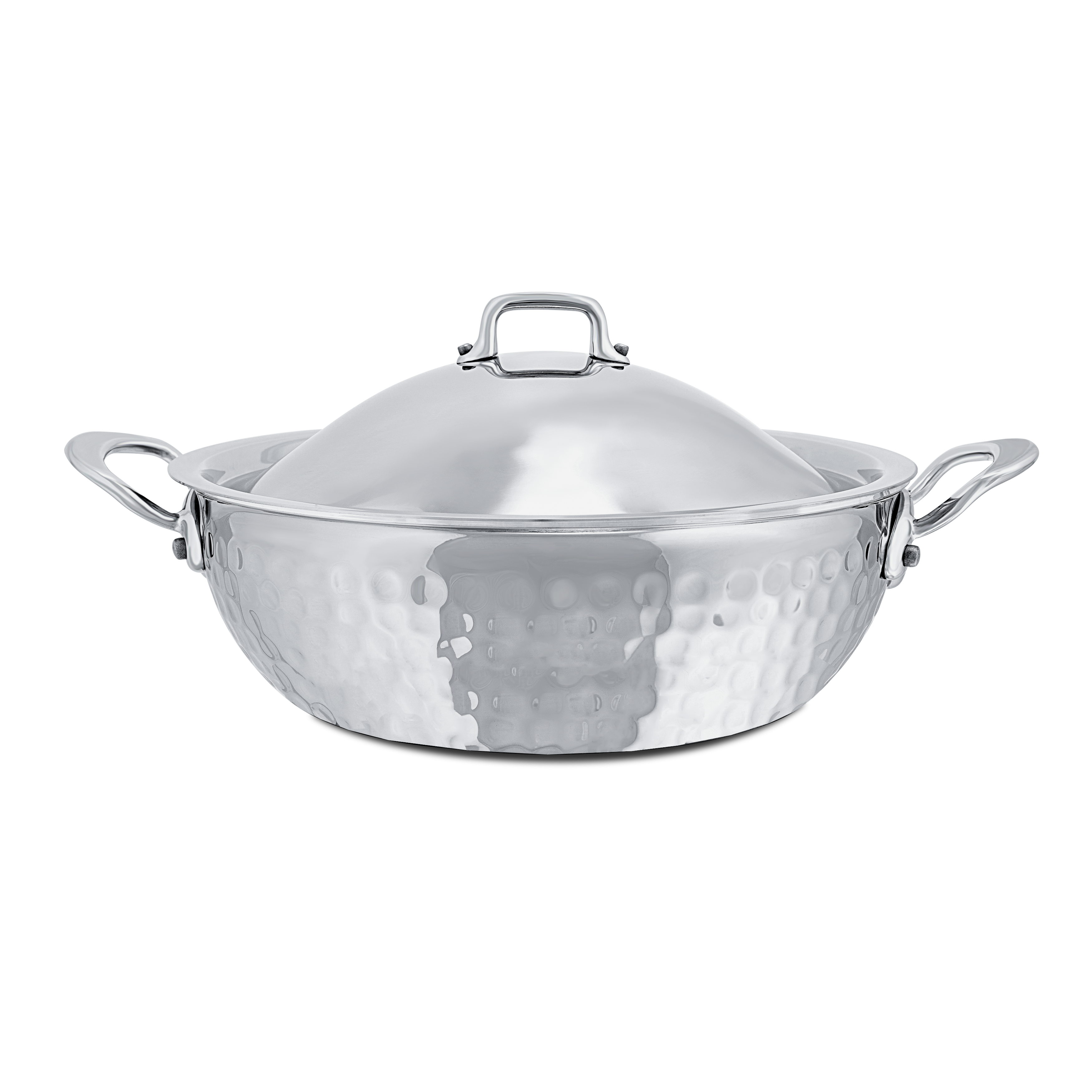 Évasée bombée en inox martelé avec couvercle M'ÉLITE