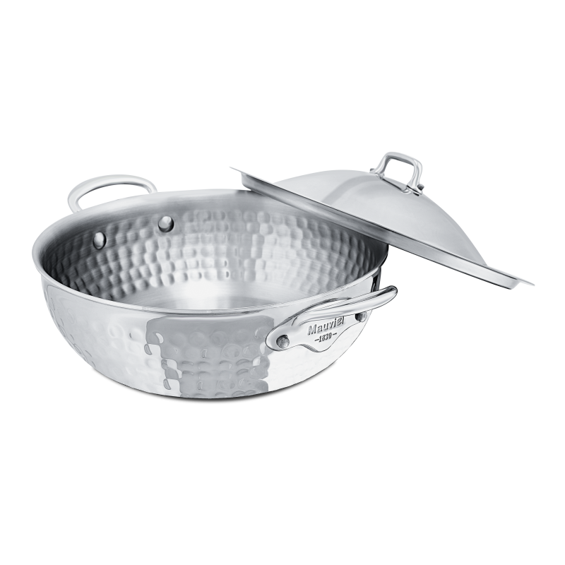 Évasée bombée en inox martelé avec couvercle M'ÉLITE