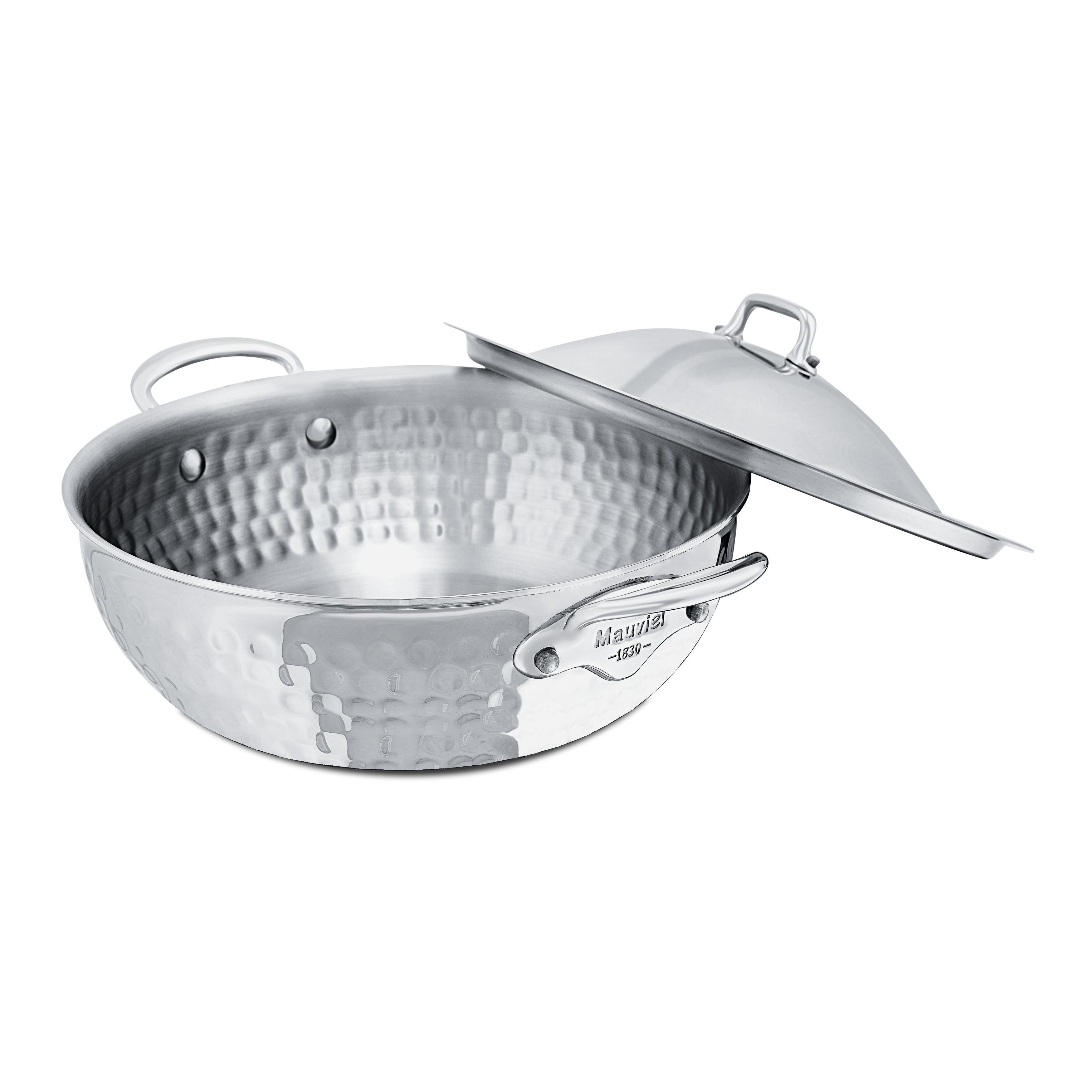 Évasée bombée en inox martelé avec couvercle M'ÉLITE