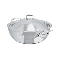 Évasée bombée en inox martelé avec couvercle M'ÉLITE