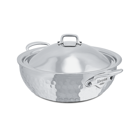 Évasée bombée en inox martelé avec couvercle M'ÉLITE