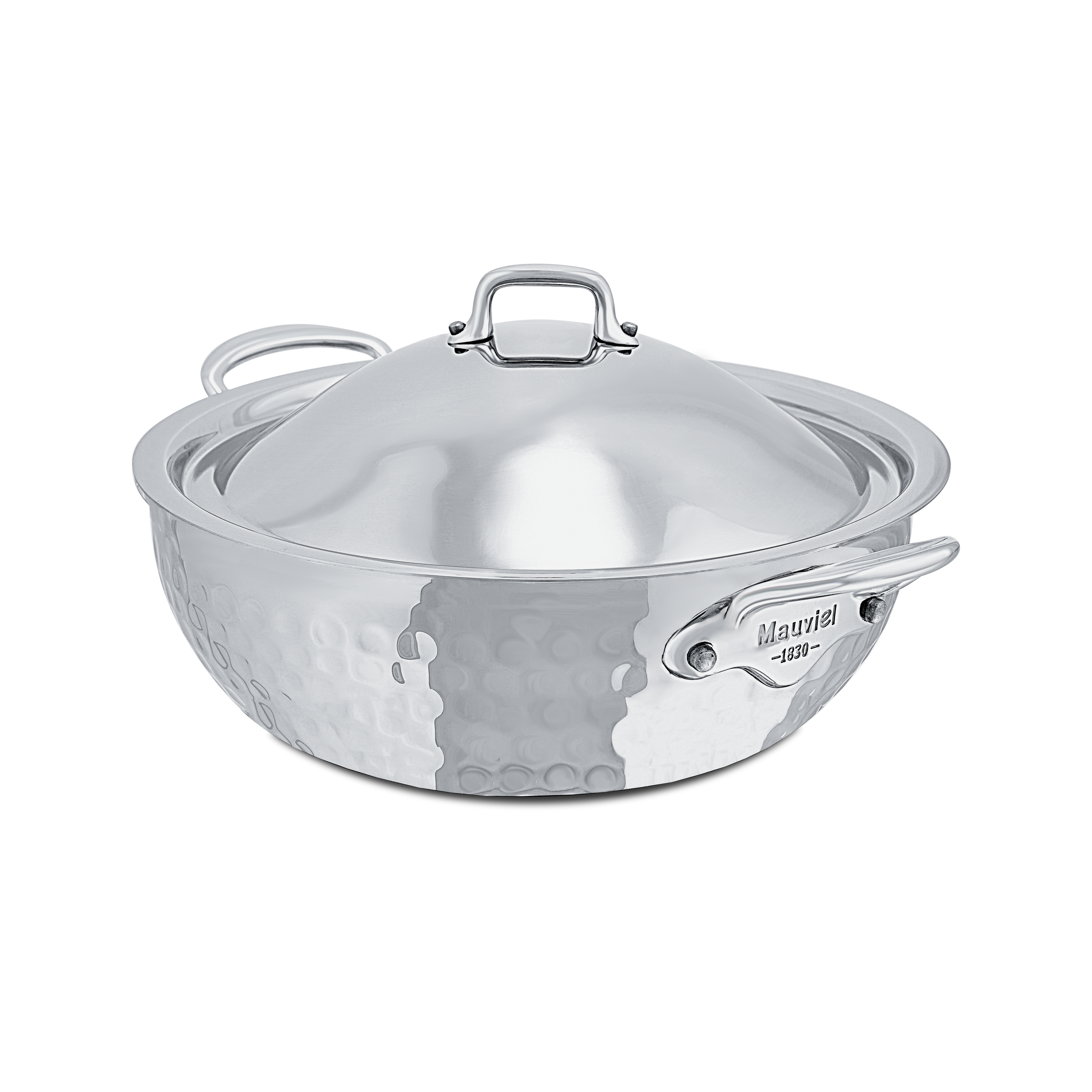 Évasée bombée en inox martelé avec couvercle M'ÉLITE
