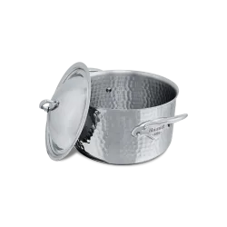 Cocotte en inox martelé avec couvercle M'ÉLITE
