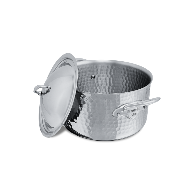 Cocotte en inox martelé avec couvercle M'ÉLITE