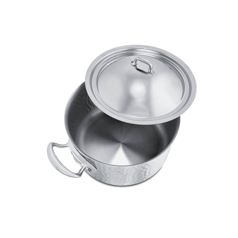 Cocotte en inox martelé avec couvercle M'ÉLITE