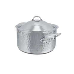 Cocotte en inox martelé avec couvercle M'ÉLITE