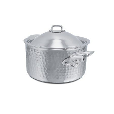 Cocotte en inox martelé avec couvercle M'ÉLITE