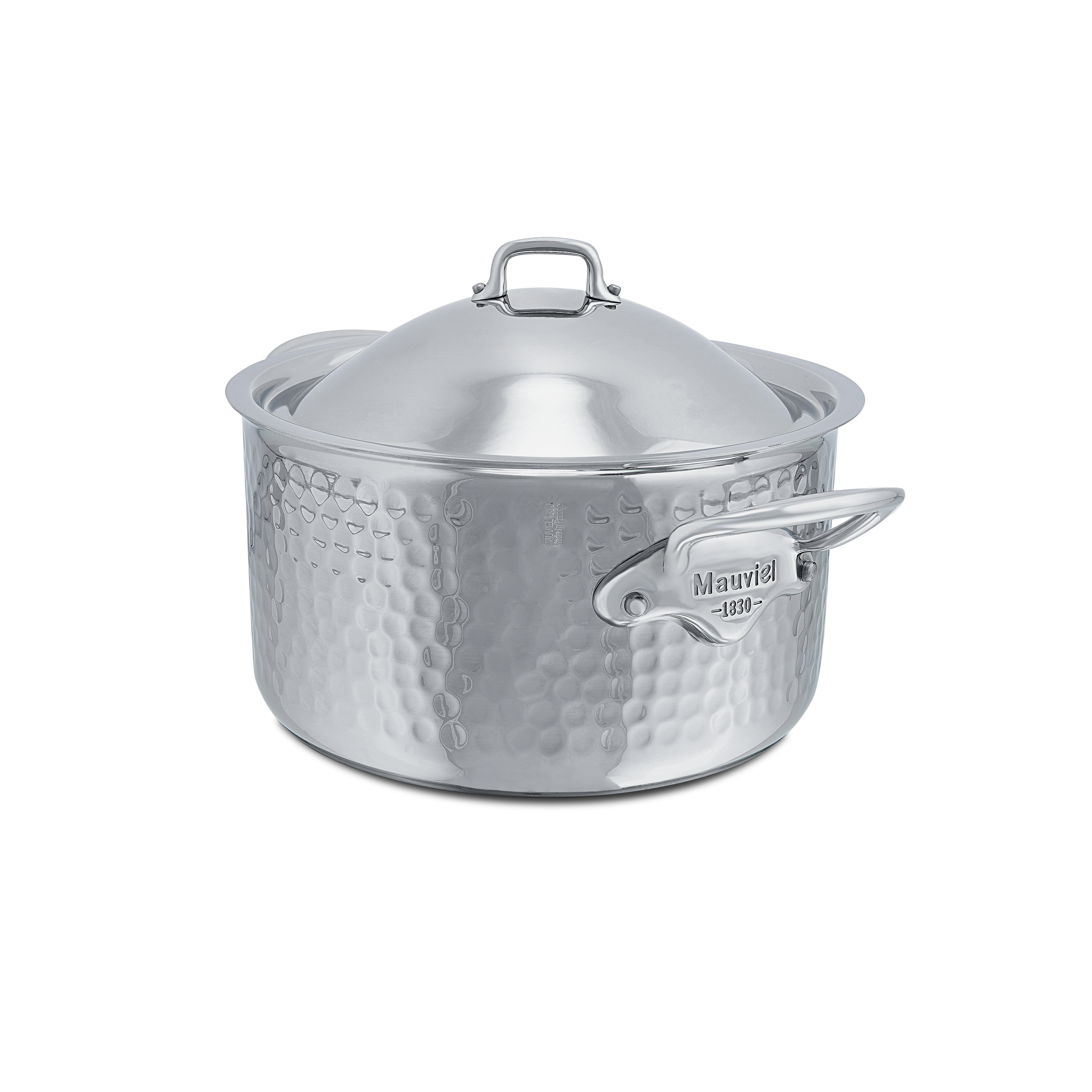 Cocotte en inox martelé avec couvercle M'ÉLITE
