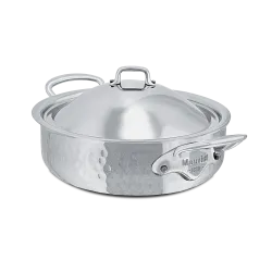 Rondeau en inox martelé avec couvercle M'ÉLITE