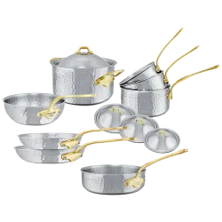 Batterie de 12 pièces en inox martelé M'ÉLITE B