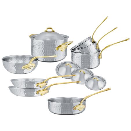 Batterie de 12 pièces en inox martelé M'ÉLITE B