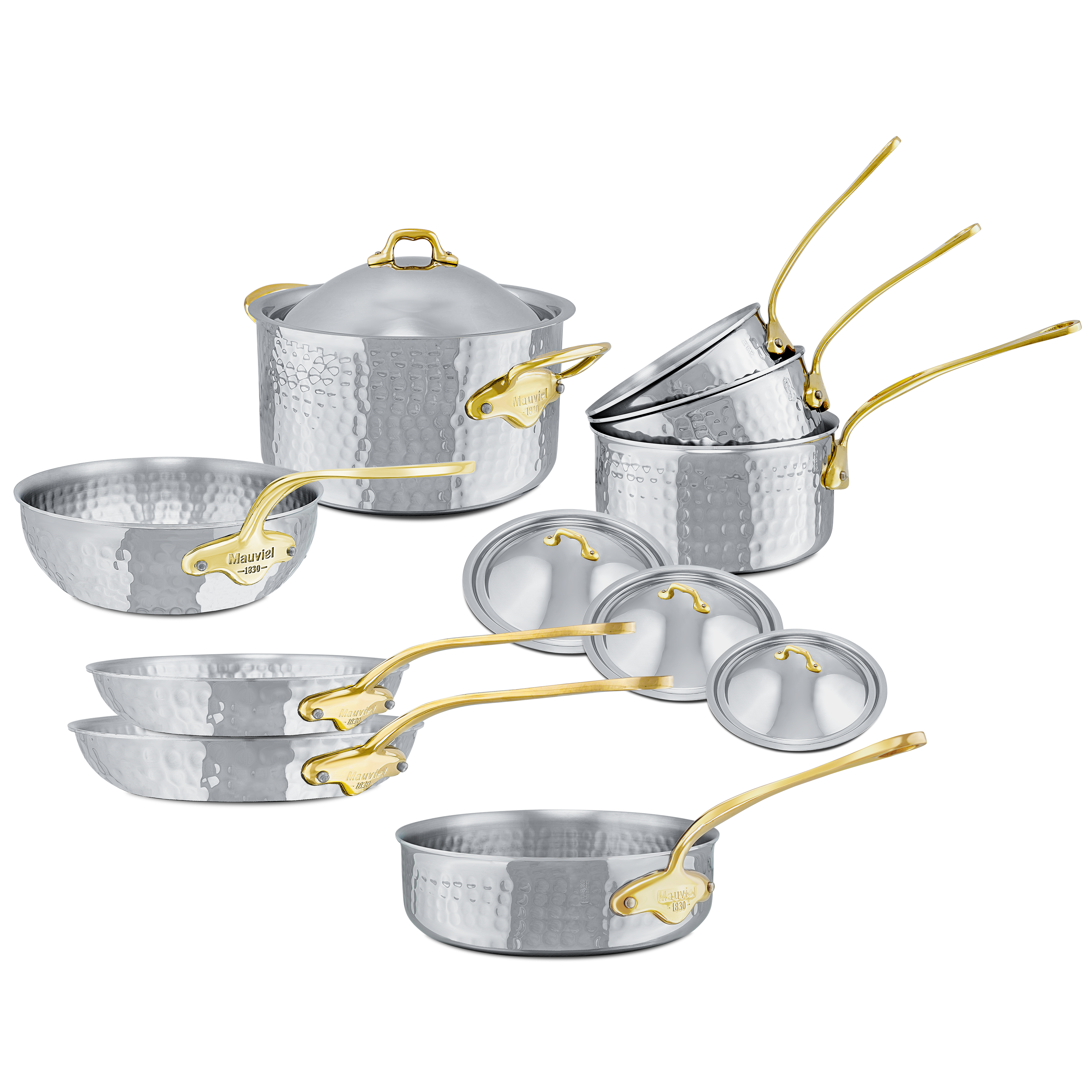 Batterie de 12 pièces en inox martelé M'ÉLITE B