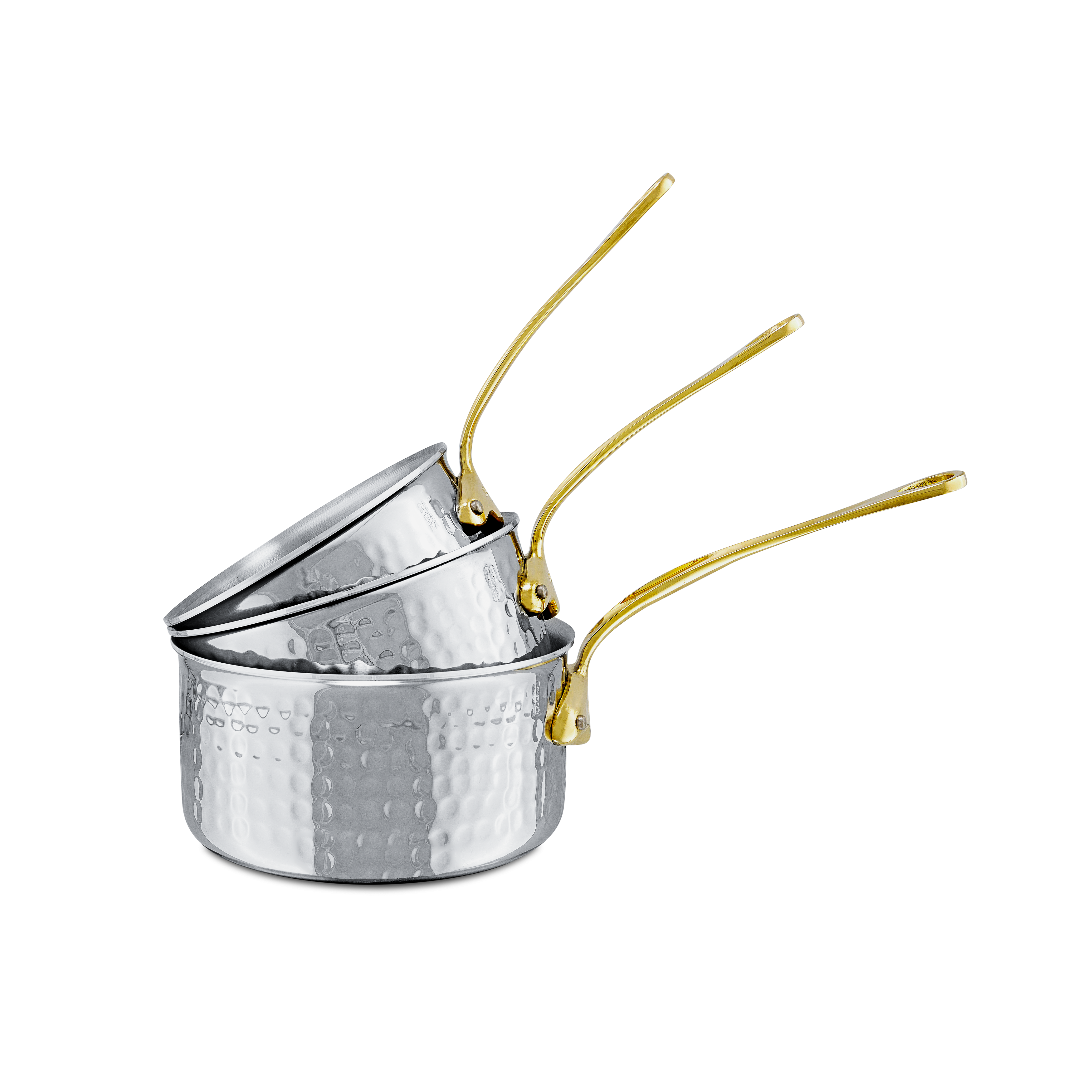Batterie de 3 casseroles en inox martelé M'ÉLITE B