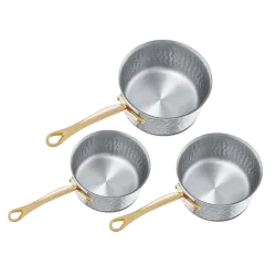 Batterie de 3 casseroles en inox martelé M'ÉLITE B
