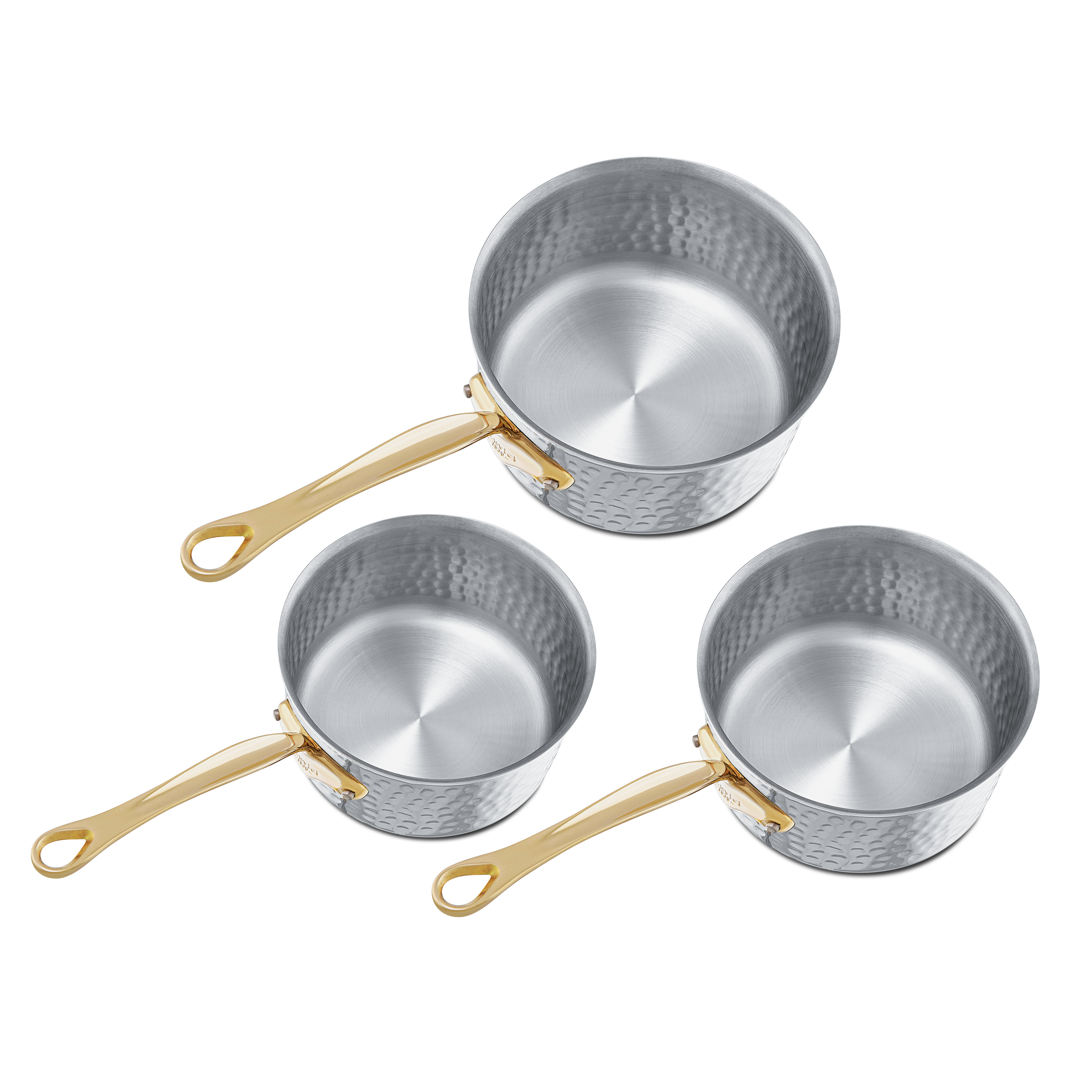 Batterie de 3 casseroles en inox martelé M'ÉLITE B