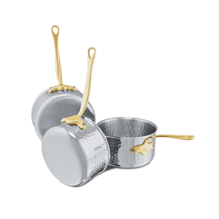 Batterie de 3 casseroles en inox martelé M'ÉLITE B