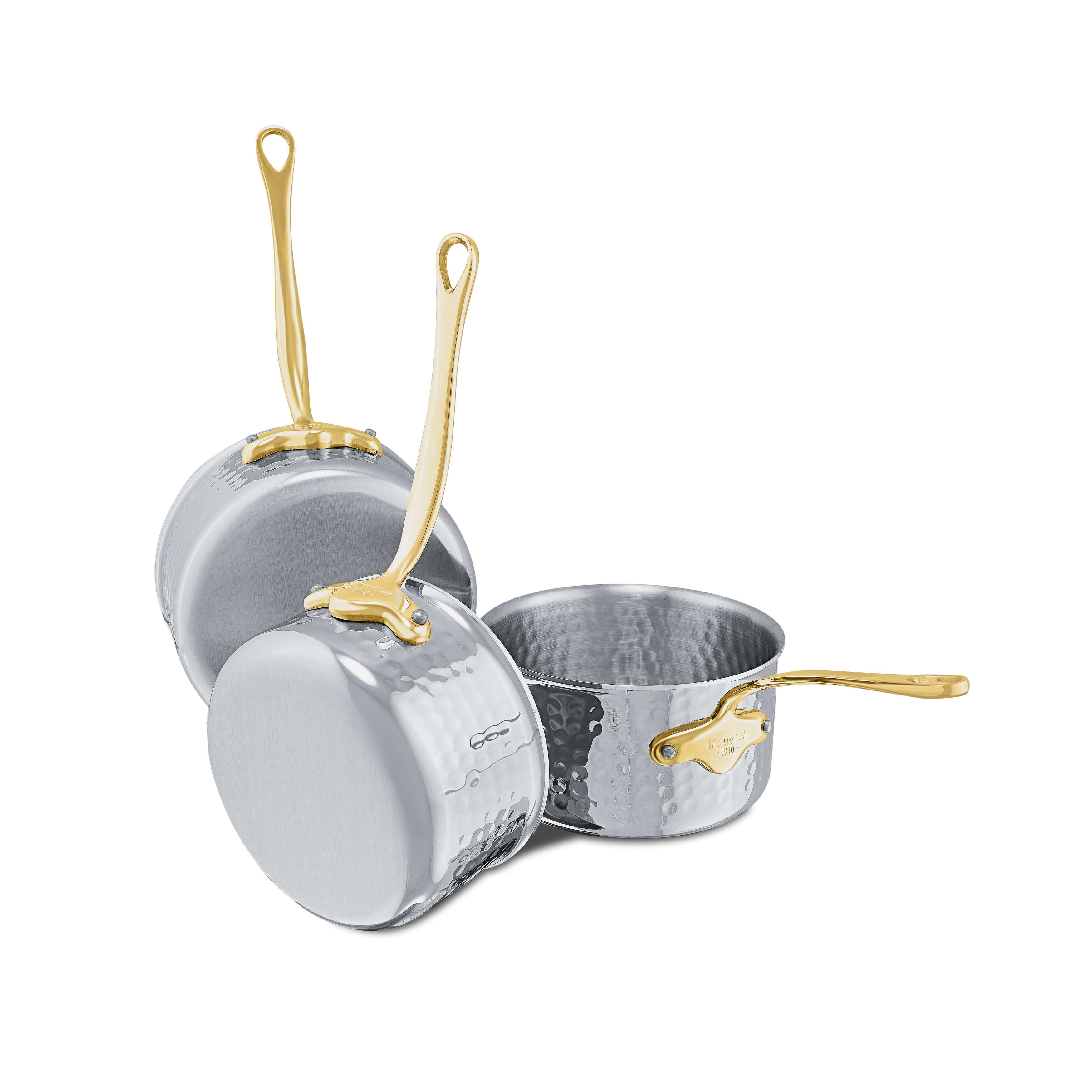 Batterie de 3 casseroles en inox martelé M'ÉLITE B