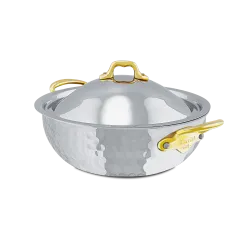 Évasée bombée en inox martelé avec couvercle M'ÉLITE B