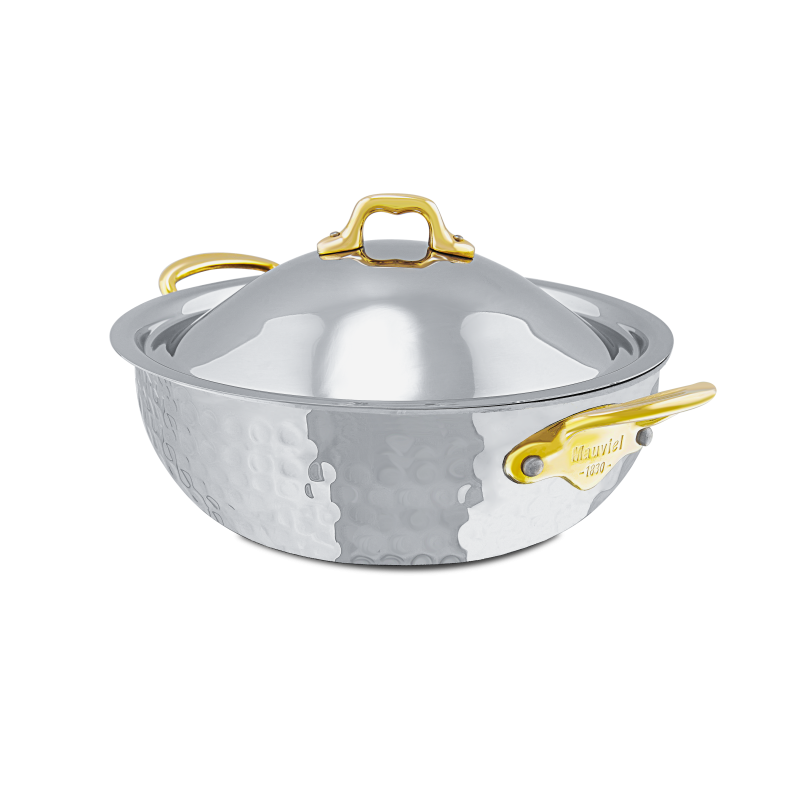 Évasée bombée en inox martelé avec couvercle M'ÉLITE B