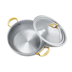 Évasée bombée en inox martelé avec couvercle M'ÉLITE B